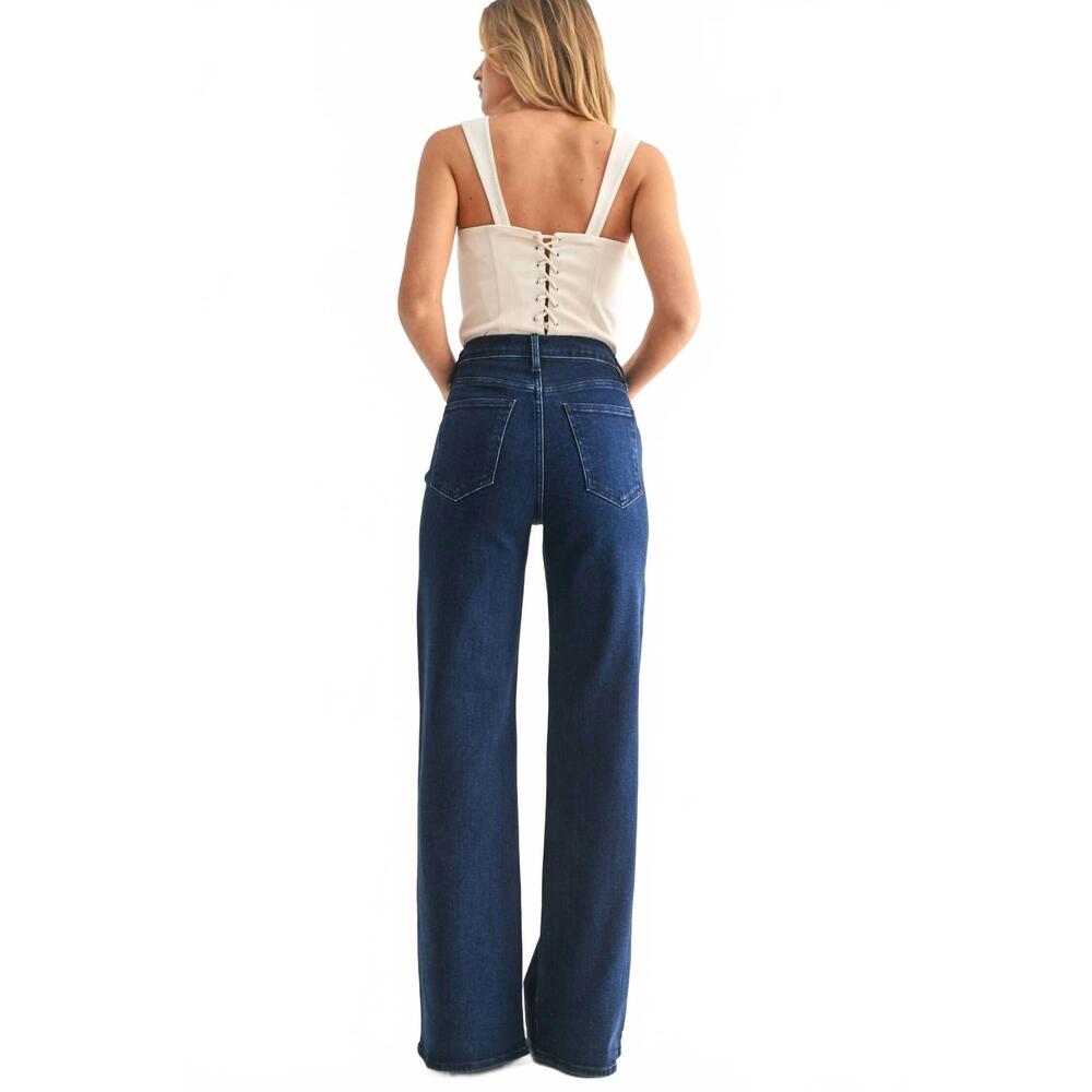 NEW JUST BLACK DENIM palazzo jean in dark denim - Picture 5 of 5